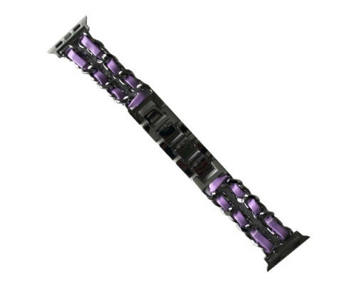 Ремінець для Apple Watch Chanel Leather 38/40/41 Silver-Glycine mag-2000001434130100030