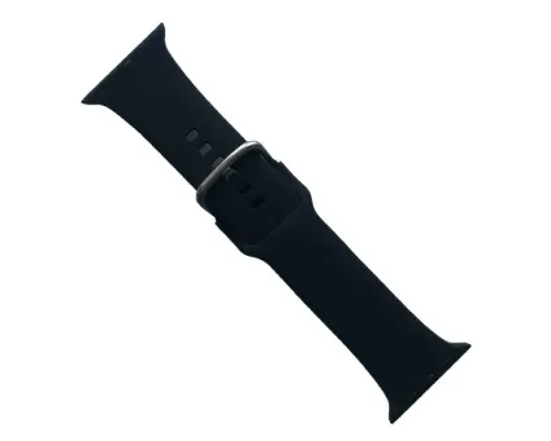 Ремінець для Apple Watch SILICONE METAL CLAPS 42/44/45/46/49mm Black mag-2000001647257147165