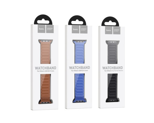 Ремінець Apple Watch HOCO iWatch WA23 Original leather chain magnetic strap 38-41mm Klein Blue mag-694200760117739840