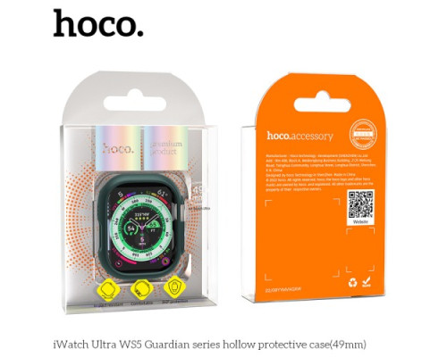 Бампер для Apple Watch HOCO iWatch Ultra WS5 Guardian hollow protective case(49mm) Official Green mag-693147478977839777