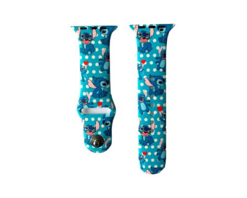 Ремінець для Apple Watch Silicone DISNEY 42/44 SMALL Stich Blue mag-200000119355621356