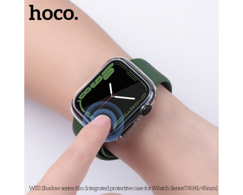 Бампер для Apple Watch HOCO iWatch7/8 WS3 Shadow protective case+film (45mm) Transparent mag-693147478525139782