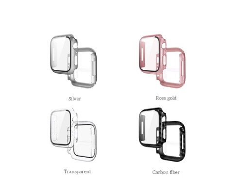 Бампер для Apple Watch HOCO iWatch7/8 WS3 Shadow protective case+film (45mm) White mag-693147478529939784