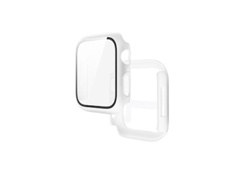 Бампер для Apple Watch HOCO iWatch7/8 WS3 Shadow protective case+film (45mm) White mag-693147478529939784