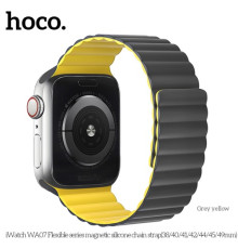 Ремінець Apple Watch HOCO iWatch WA07 Flexible Silicone Link 38-41mm Gray Yellow mag-693147478736139720