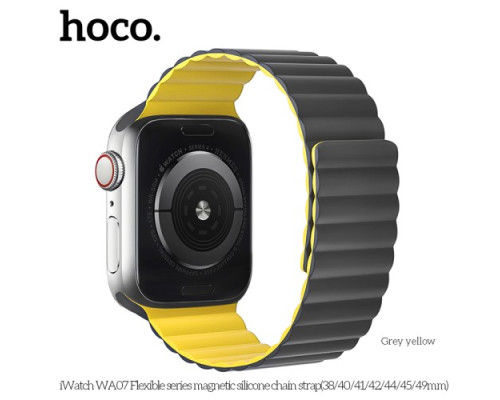 Ремінець Apple Watch HOCO iWatch WA07 Flexible Silicone Link 38-41mm Gray Yellow mag-693147478736139720