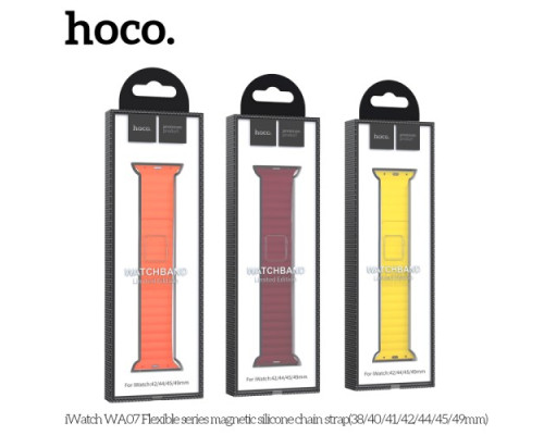 Ремінець Apple Watch HOCO iWatch WA07 Flexible Silicone Link 38-41mm Gray Yellow mag-693147478736139720