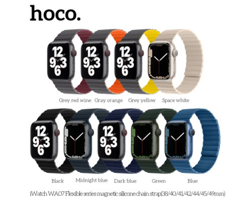 Ремінець Apple Watch HOCO iWatch WA07 Flexible Silicone Link 38-41mm Gray Yellow mag-693147478736139720