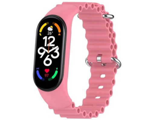 Ремінець для Xiaomi Mi Band 3/4/5/6/7 Ocean band Pink mag-2000001450055103785
