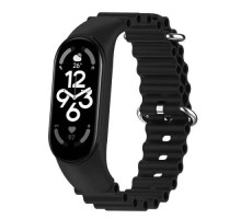 Ремінець для Xiaomi Mi Band 3/4/5/6/7 Ocean band Black mag-2000001450000100071