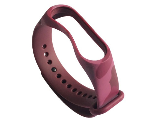 Ремінець для Xiaomi Mi Band 5/6/7 Camouflage Marsala-pink mag-2000001531075105880