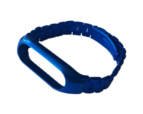 Ремінець для Xiaomi Mi Band 3/4/5/6 3-BEAD METAL BAND Blue mag-2000001604281139981