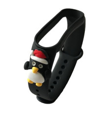 Ремінець для Xiaomi Mi Band 5/6 NEW YEAR Black Penguin mag-2000001363157100891