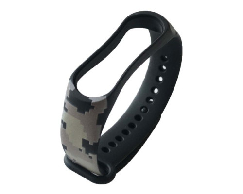 Ремінець для Xiaomi Mi Band 3/4 Camouflage PIXEL BLACK ARMY mag-200000143257039412