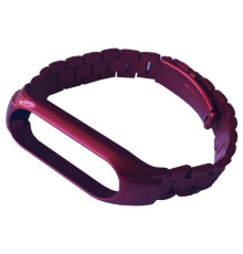 Ремінець для Xiaomi Mi Band 3/4/5/6 3-BEAD METAL BAND Red mag-2000001604304139983