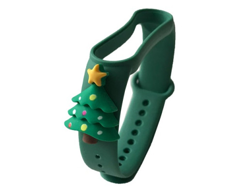 Ремінець для Xiaomi Mi Band 3/4 NEW YEAR Green Christmas tree STAR mag-2000001363072100883
