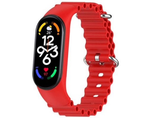 Ремінець для Xiaomi Mi Band 3/4/5/6/7 Ocean band Red mag-2000001450017103781