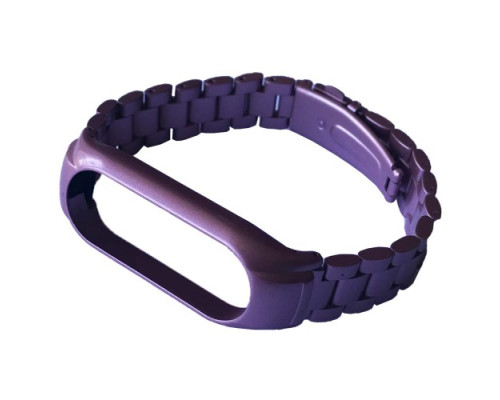 Ремінець для Xiaomi Mi Band 3/4/5/6 3-BEAD METAL BAND Pink gold mag-2000001610886139987