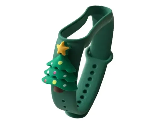 Ремінець для Xiaomi Mi Band 5/6 NEW YEAR Green Christmas tree STAR mag-2000001363201148561