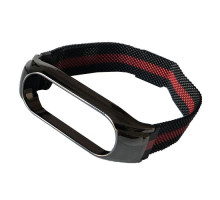 Ремінець для Xiaomi Mi Band 3/4/5/6 Milanese Loop Black-red mag-2000001469699104412
