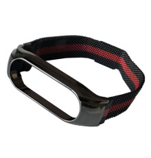 Ремінець для Xiaomi Mi Band 3/4/5/6 Milanese Loop Black-red mag-2000001469699104412