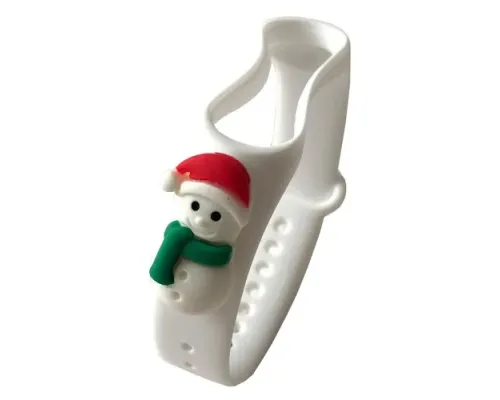 Ремінець для Xiaomi Mi Band 3/4 NEW YEAR White Snowman green scarf mag-2000001363133147131
