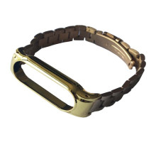 Ремінець для Xiaomi Mi Band 3/4/5/6 3-BEAD METAL BAND Lemon gold mag-2000001604274139980