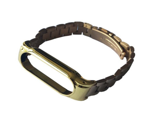 Ремінець для Xiaomi Mi Band 3/4/5/6 3-BEAD METAL BAND Lemon gold mag-2000001604274139980