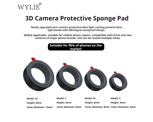 Захисні губчасті стікери на камеру Wylie 70 шт (4 розміри XL,L.M.S) PLS-00-00154742