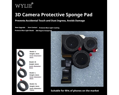Захисні губчасті стікери на камеру Wylie 70 шт (4 розміри XL,L.M.S) PLS-00-00154742