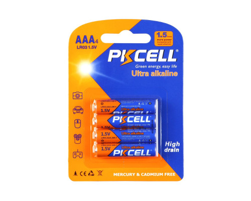 Батарейки PKCELL 1.5V AAA/LR03, 4 шт блiстер Характеристики ААА 6942449511928