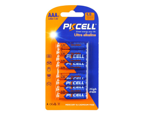 Батарейки PKCELL 1.5V AAA/LR03, 8 шт блiстер Характеристики ААА