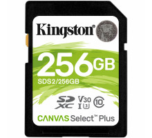 SDXC (UHS-1 U1) Kingston Canvas Select Plus 256Gb class 10 V10 (R-100MB/s) (SDS2/256GB)