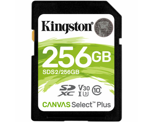 SDXC (UHS-1 U1) Kingston Canvas Select Plus 256Gb class 10 V10 (R-100MB/s) (SDS2/256GB)