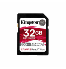 SDHC (UHS-II U3) Kingston Canvas React Plus 32Gb class 10 V90 (R-300MB/s) (SDR2/32GB)