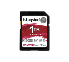 SDXC (UHS-II U3) Kingston Canvas React Plus 1Tb class 10 V60 (R280MB/s, W150MB/s) (SDR2V6/1TB)