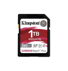 SDXC (UHS-II U3) Kingston Canvas React Plus 1Tb class 10 V60 (R280MB/s, W150MB/s) (SDR2V6/1TB)