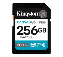 Карта пам'яті SDXC (UHS-1 U3) Kingston Canvas Go! Plus 256Gb class 10 A2 V30 (R200MB/s, W160MB/s) (SDG4/256GB)