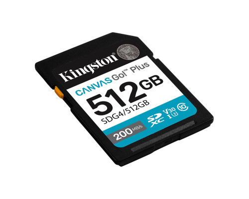 Карта пам'яті SDXC (UHS-1 U3) Kingston Canvas Go! Plus 512Gb class 10 A2 V30 (R200MB/s, W160MB/s) (SDG4/512GB)