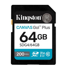 Карта пам'яті SDXC (UHS-1 U3) Kingston Canvas Go! Plus 64Gb class 10 A2 V30 (R200MB/s) (SDG4/64GB)