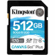 SDXC (UHS-1 U3) Kingston Canvas Go Plus 512Gb class 10 V30 (R170MB/s, W90MB/s) (SDG3/512GB)