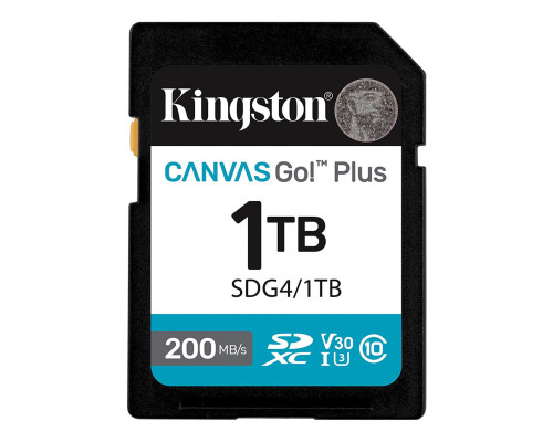 Карта пам'яті SDXC (UHS-1 U3) Kingston Canvas Go! Plus 1Tb class 10 A2 V30 (R200MB/s, W160MB/s) (SDG4/1TB)