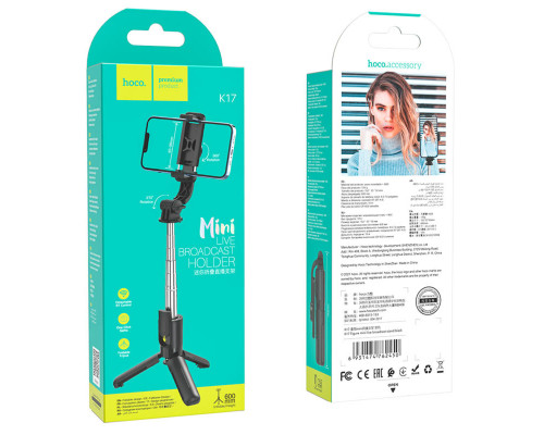 Селфі-монопод HOCO K17 Figure mini live broadcast stand Black