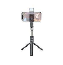 Селфі-монопод HOCO K16 aluminum alloy fill light live broadcast holder Black