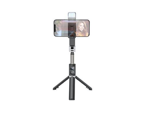 Селфі-монопод HOCO K16 aluminum alloy fill light live broadcast holder Black