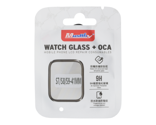 Скло дисплея Apple Watch Series 9 41mm black з OCA black (Musttby) PLS-00-00149216