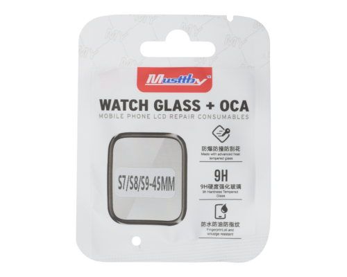 Скло дисплея Apple Watch Series 9 45mm black з OCA black (Musttby) PLS-00-00149217