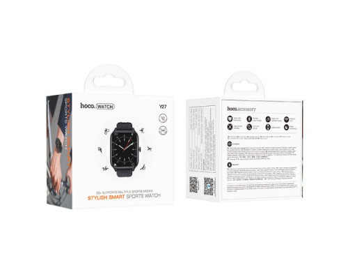 Смарт-годинник HOCO Y27 Smart sports watch(call version) Black mag-6942007645430141573
