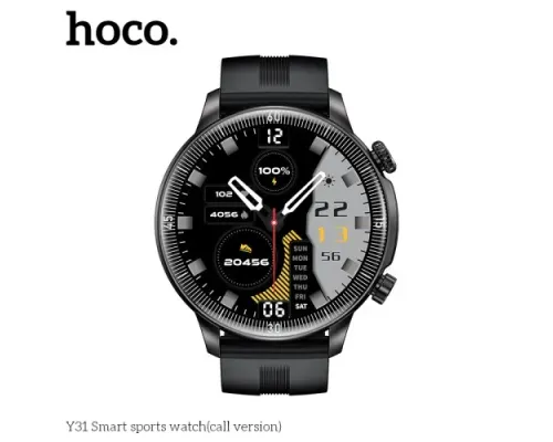 Смарт-годинник HOCO Y31 Smart sports watch(call version) Black mag-6942007654098145295