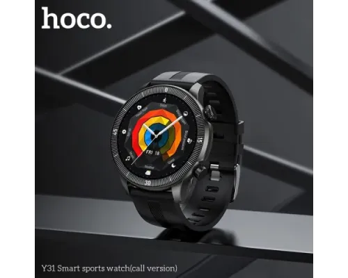 Смарт-годинник HOCO Y31 Smart sports watch(call version) Black mag-6942007654098145295